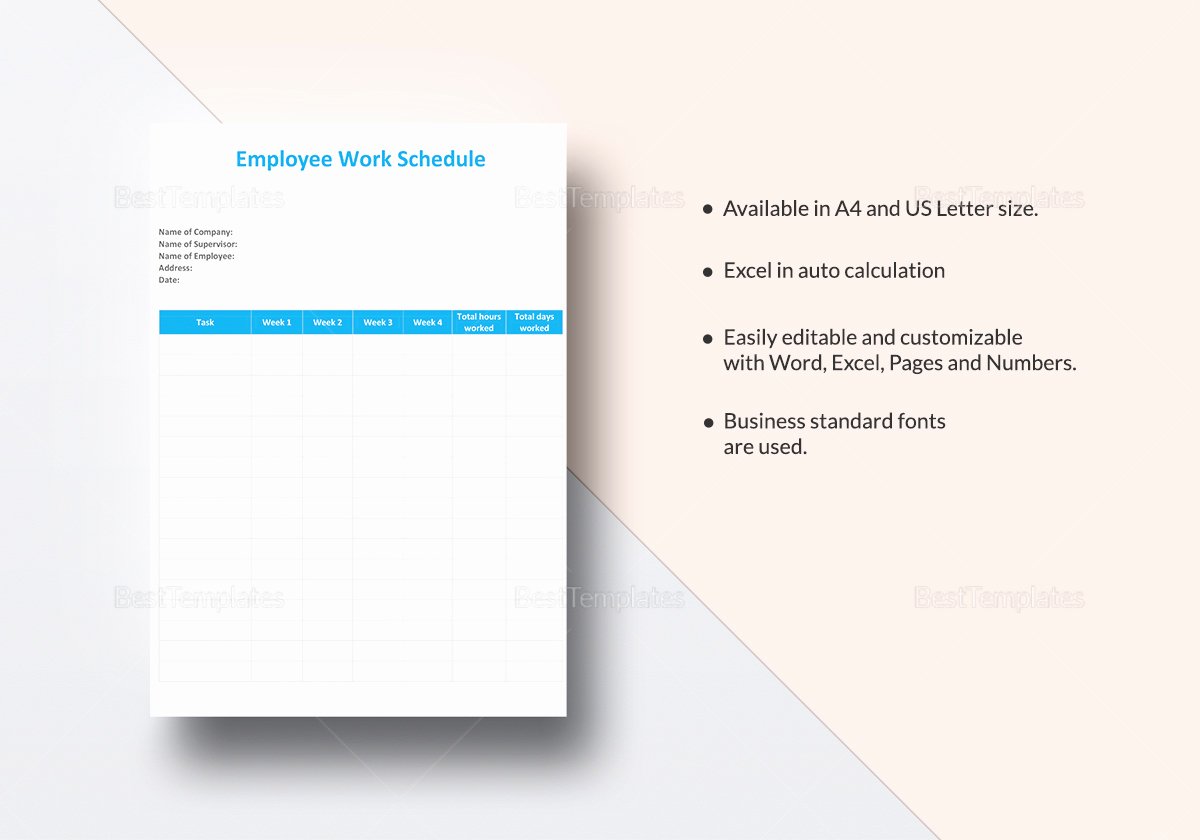 Employee Schedule Template Word Lovely Employee Work Schedule Template In Word Excel Apple