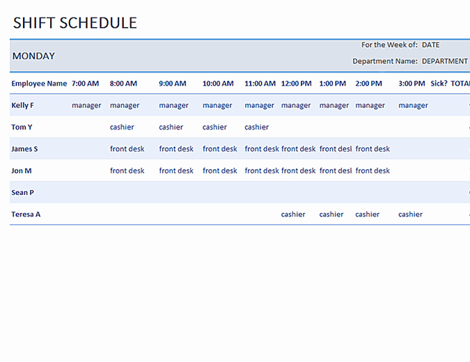Employee Shift Scheduling Template New Weekly Employee Shift Schedule