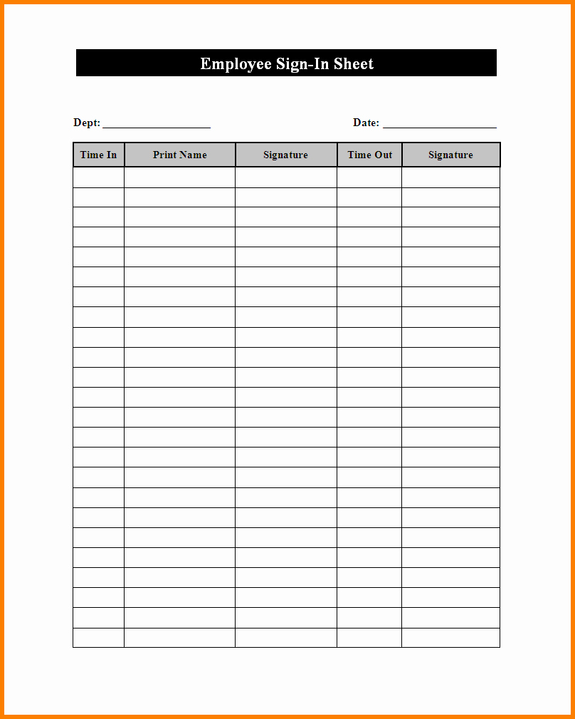 Employee Sign In Sheet Template Best Of Employee Sign F Sheet Template to Pin On
