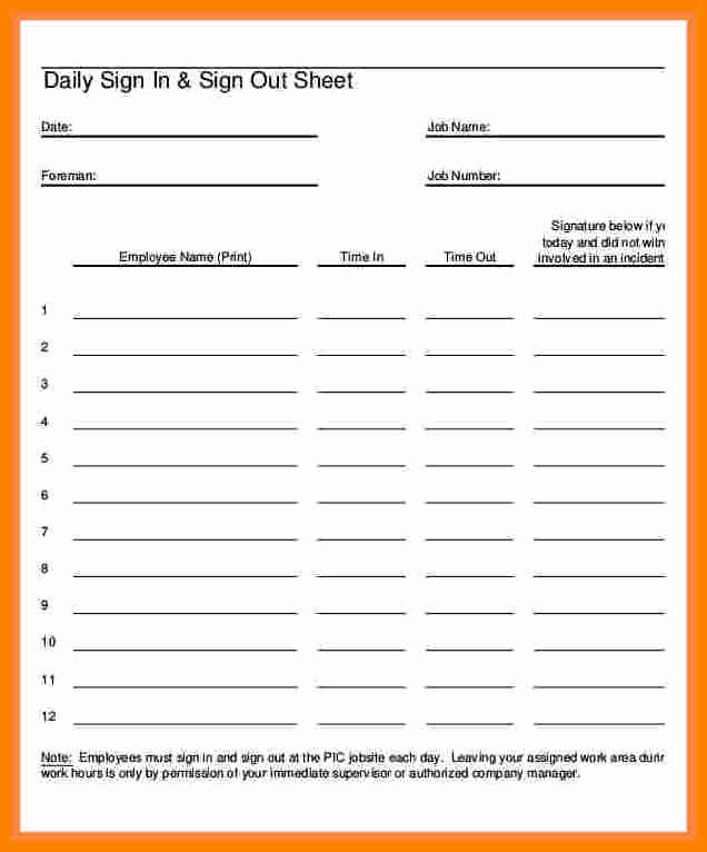 Employee Sign In Sheet Template Elegant 5 Employee Paycheck Sign Off Sheet