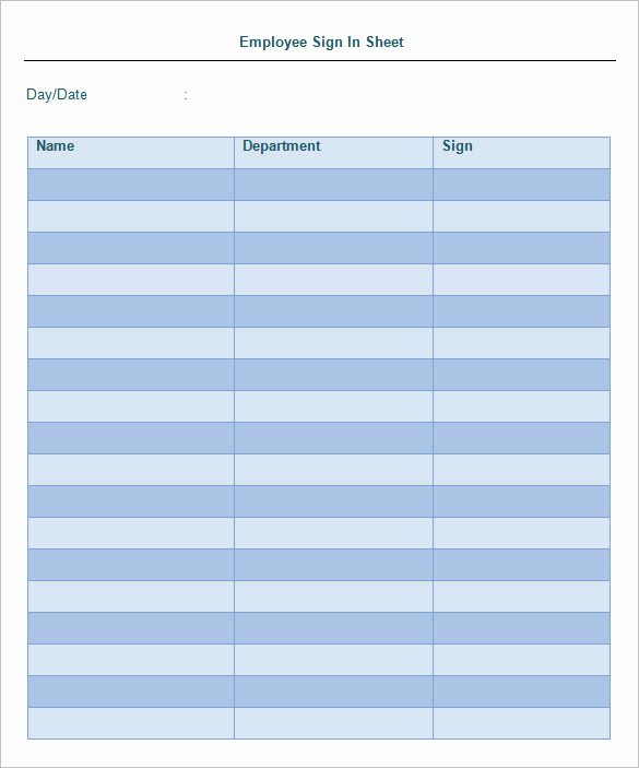Employee Sign In Sheet Template Elegant 75 Sign In Sheet Templates Doc Pdf