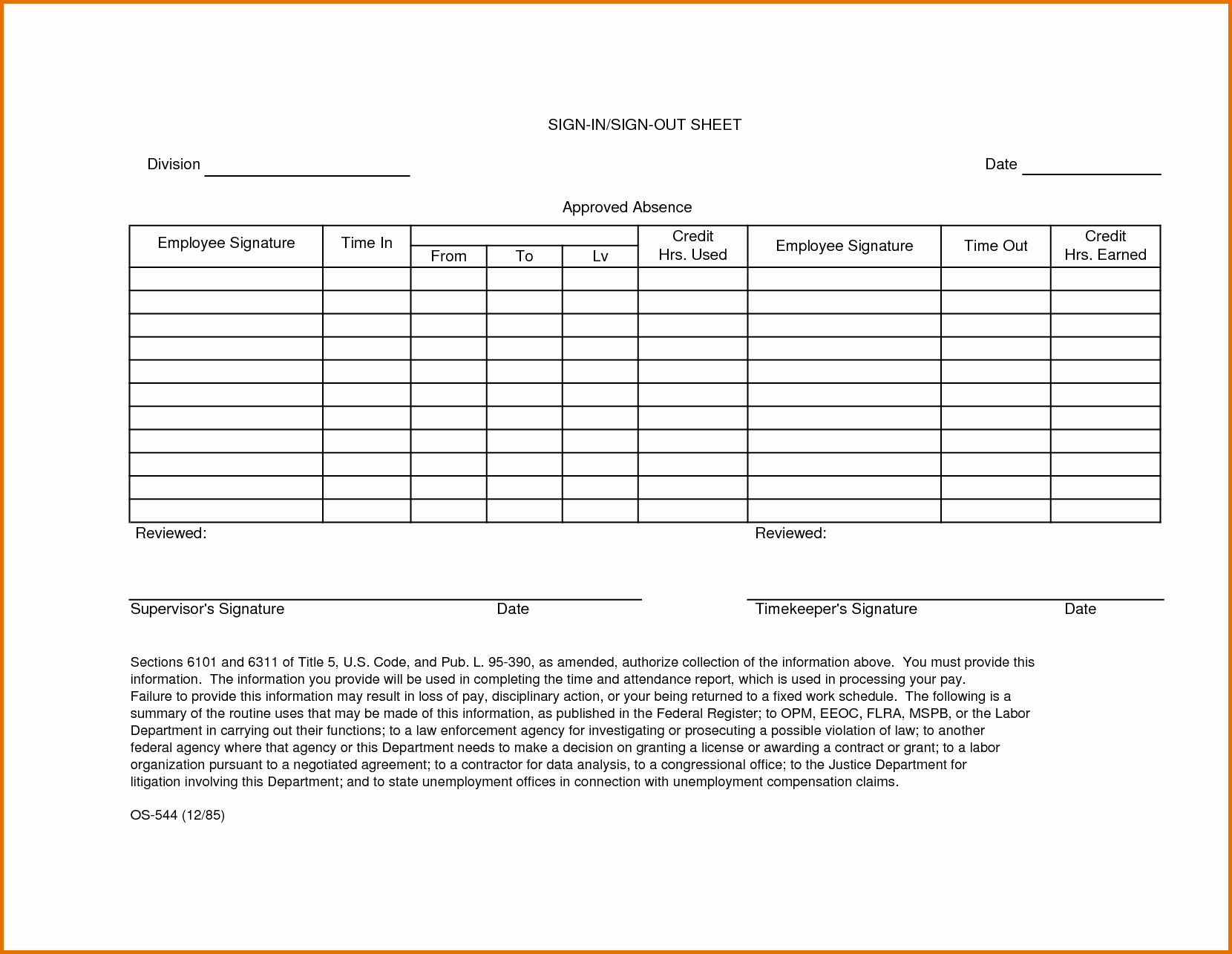 Employee Sign In Sheet Template Elegant 8 Employee Sign In Sheetreference Letters Words