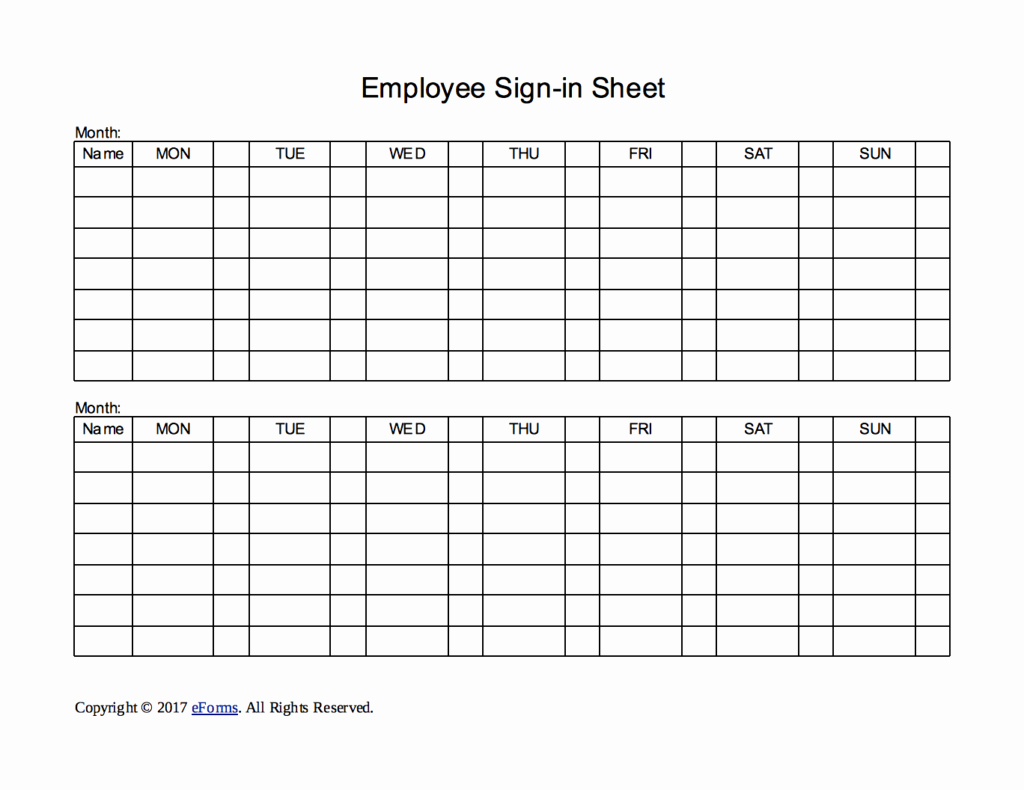 Employee Sign In Sheet Template Elegant Two Week Employee Sign In Sheet Template
