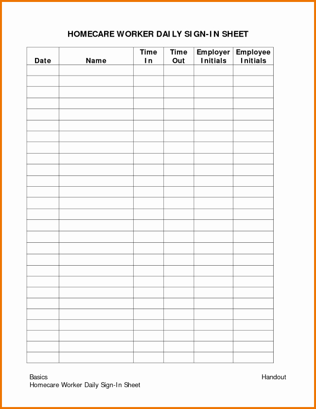 Employee Sign In Sheet Template Lovely 24 Best Samples Of attendance Sheet for Employees Thogati