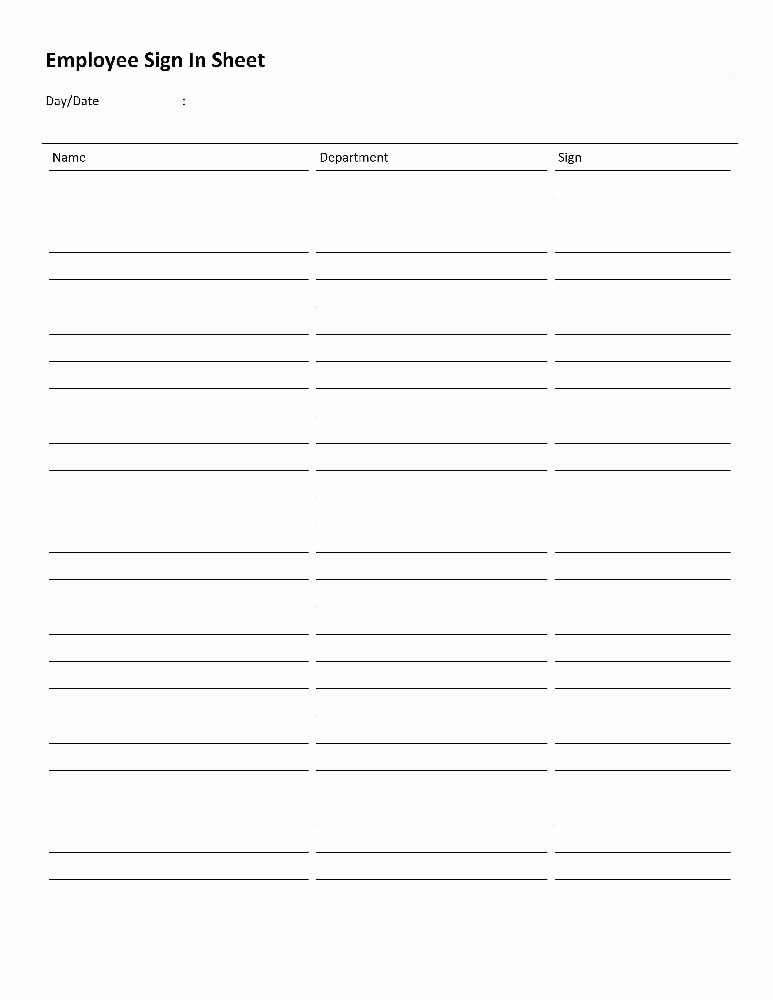 Employee Sign In Sheet Template Unique Employee Sign In Sheet