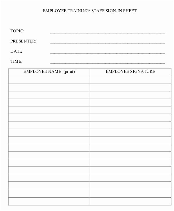 Employee Sign In Sheet Template Unique Employee Sign In Sheets 8 Free Word Pdf Excel