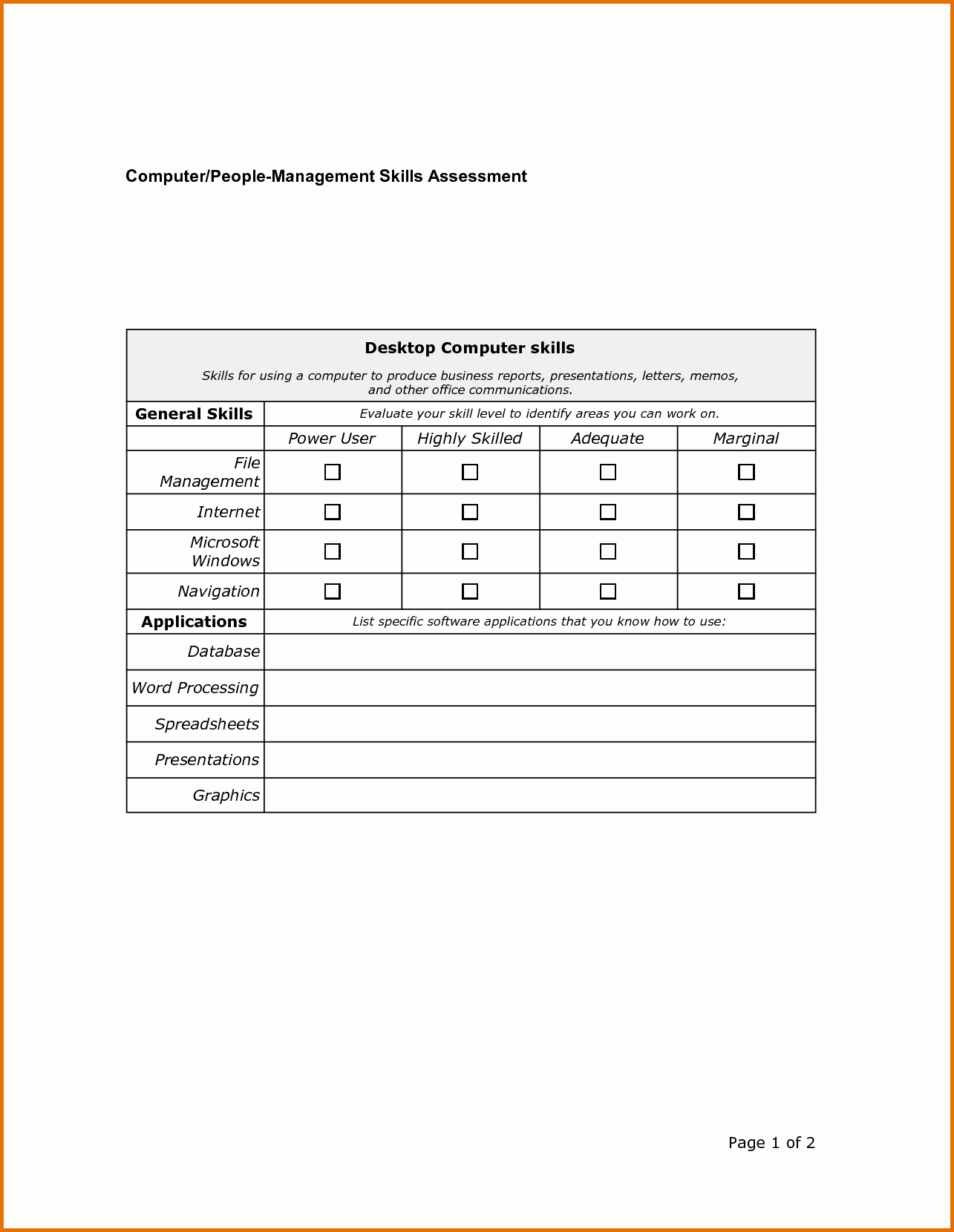 Employee Skills assessment Template Elegant 8 Skills assessment Templatereference Letters Words