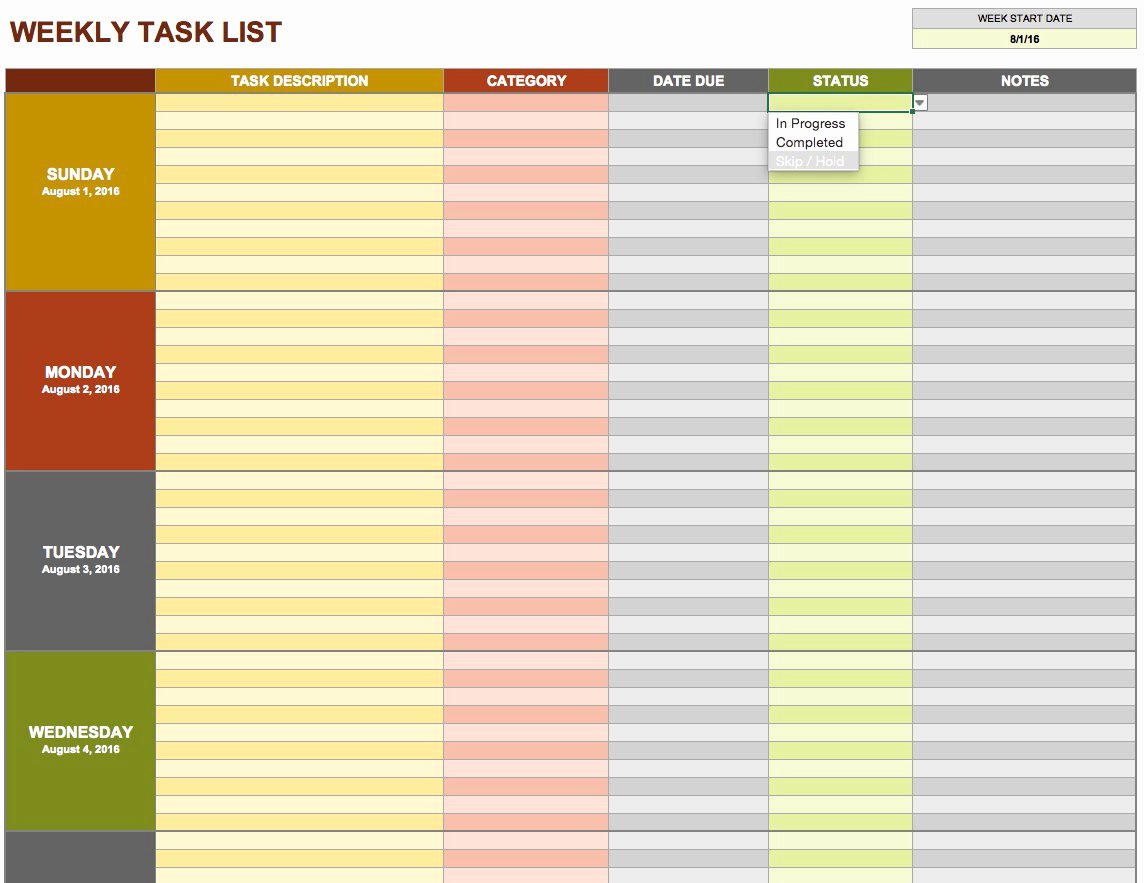 Employee Task List Template Best Of 15 Free Task List Templates Smartsheet