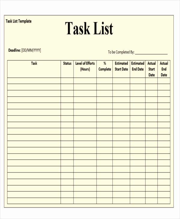 Employee Task List Template Fresh 32 Sample Daily Log