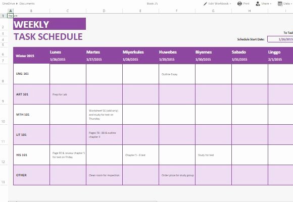 Employee Task List Template Fresh Weekly Task List Template for Excel Line