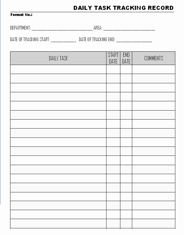 Employee Task List Template Unique Daily Task Sheet for Employee
