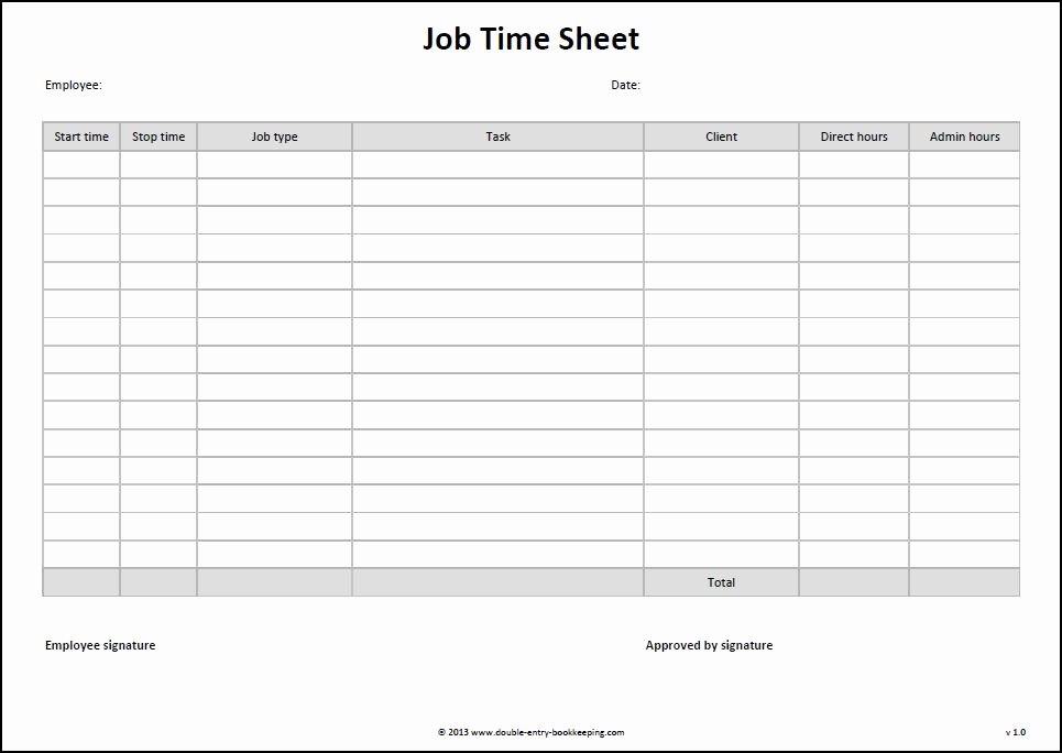 Employee Time Card Template Fresh 9 Best Of Free Printable Time Sheets Templates
