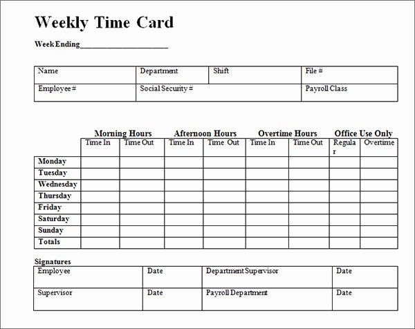 Employee Time Card Template Unique 16 Free Amazing Time Card Calculator Templates