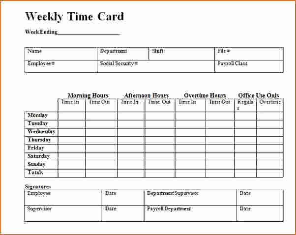 Employee Time Cards Template Awesome Timecard Template Excel
