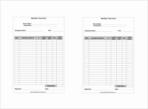 Employee Time Cards Template Best Of 7 Printable Time Card Templates Doc Excel Pdf