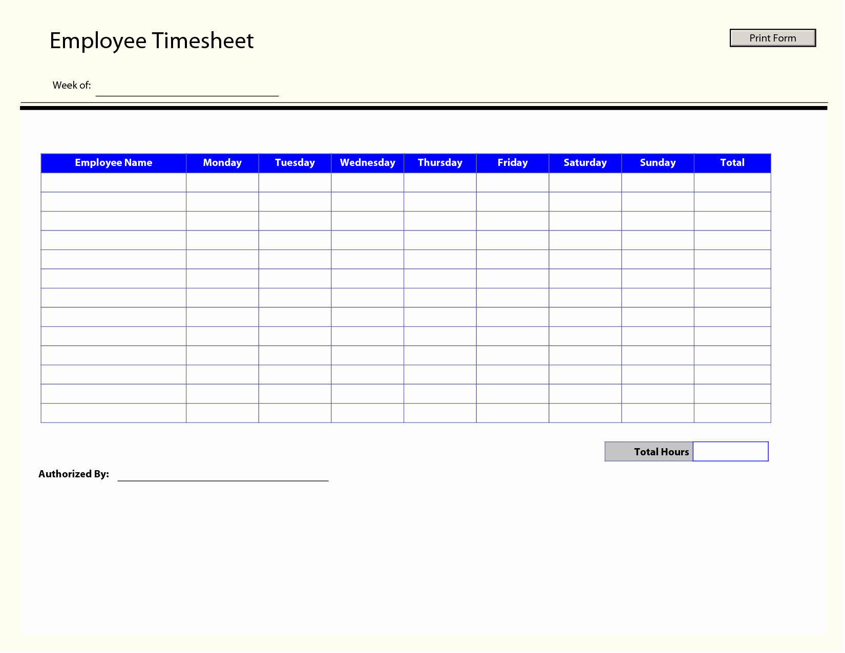 Employee Time Cards Template Fresh Printable Time Sheets