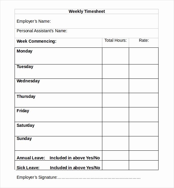 Employee Time Cards Template Inspirational 26 Blank Timesheet Templates – Free Sample Example