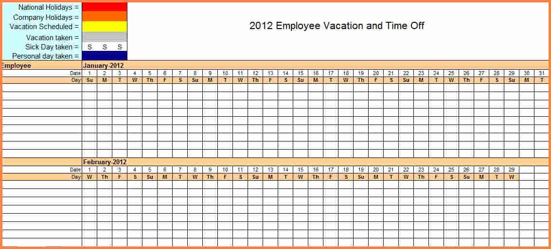 Employee Time Tracking Template Beautiful 7 Sick and Vacation Spreadsheet