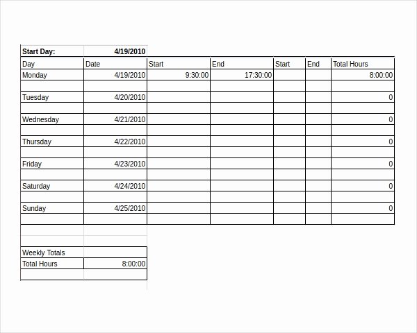Employee Time Tracking Template Fresh 12 Time Tracking Templates – Free Sample Example format