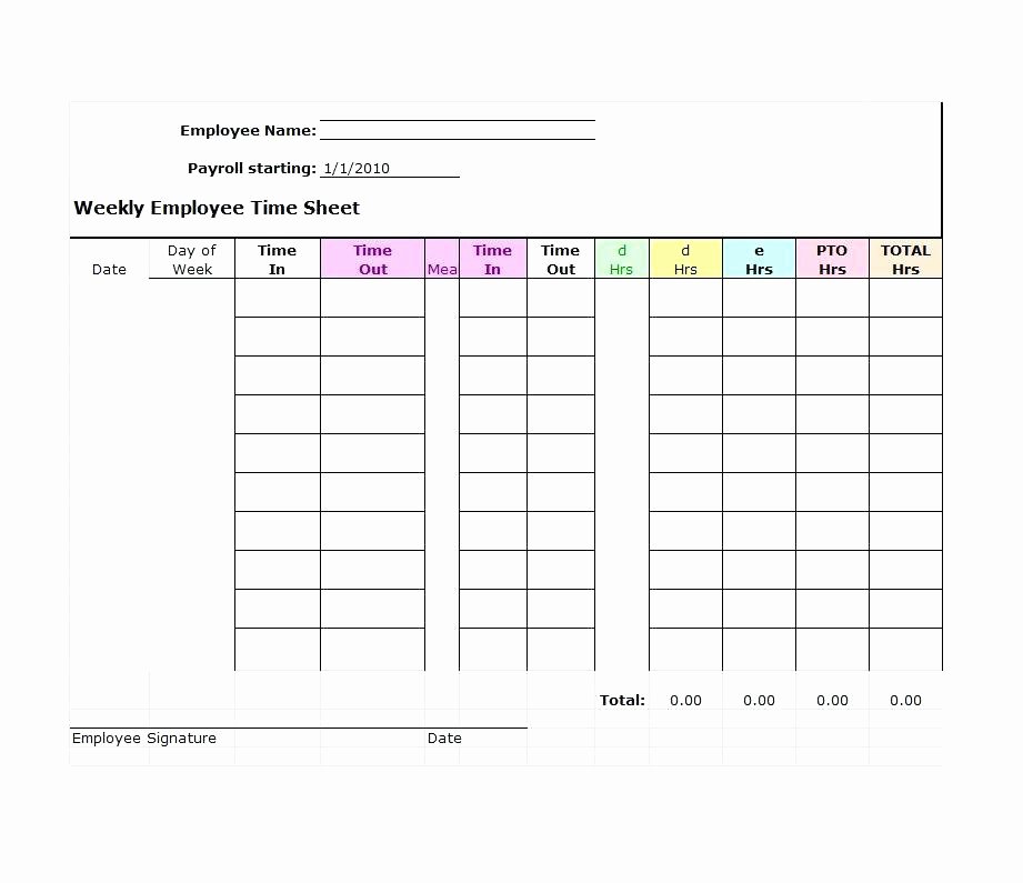 Employee Time Tracking Template Fresh Printable Time Sheet Template Employee Error Tracking