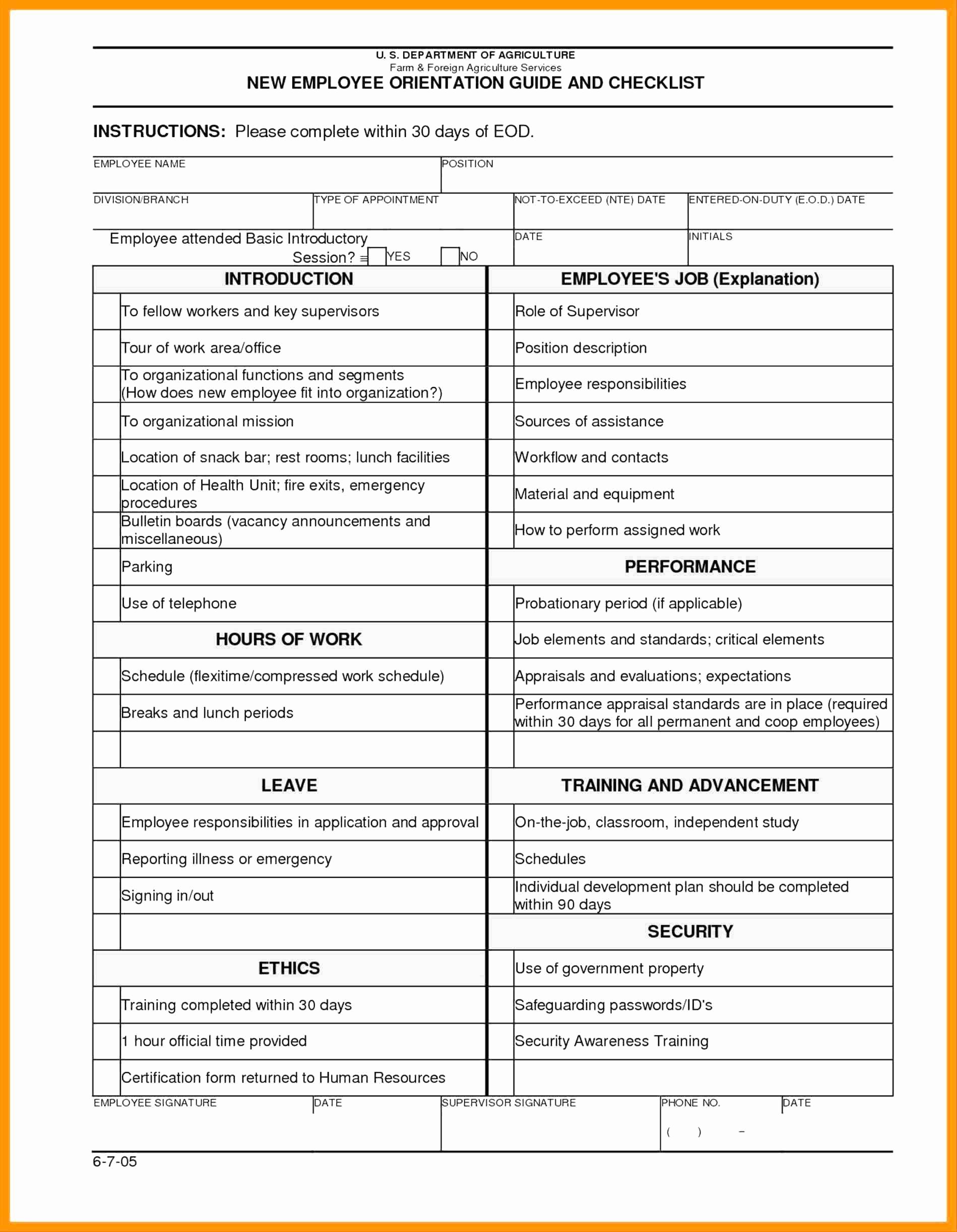 Employee Training Checklist Template Elegant Template New Employee Training Checklist Template