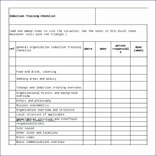 Employee Training Checklist Template Elegant Training Checklist Template Excel – Flybymedia