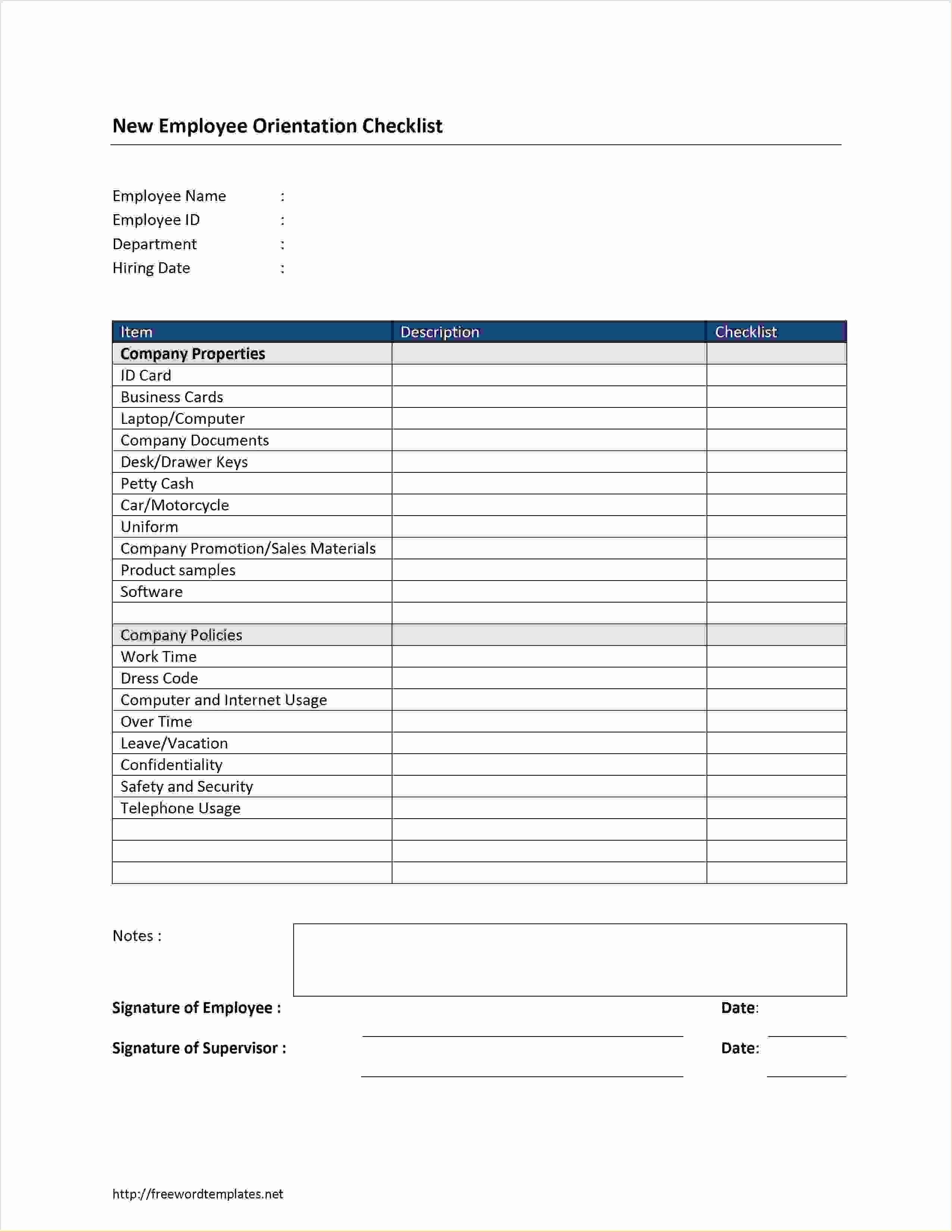 Employee Training Checklist Template Lovely 3 Employee orientation Checklist