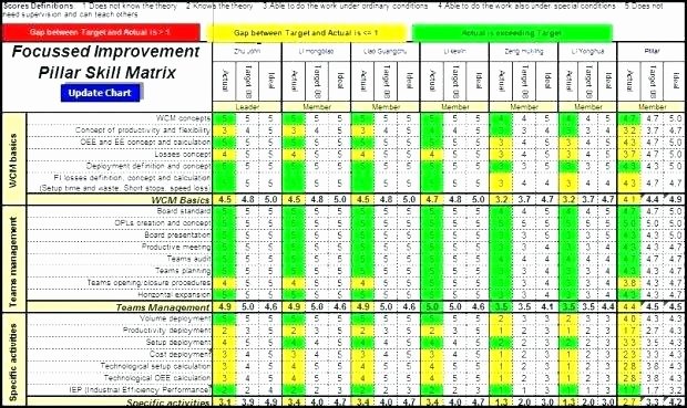 Employee Training Matrix Template Excel Elegant Pugh Matrix Template Xls Download by Spreadsheet – Picks