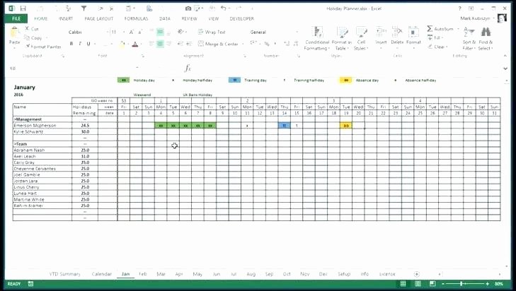 Employee Training Matrix Template Excel Unique Training Tracker Excel Template Employee attendance
