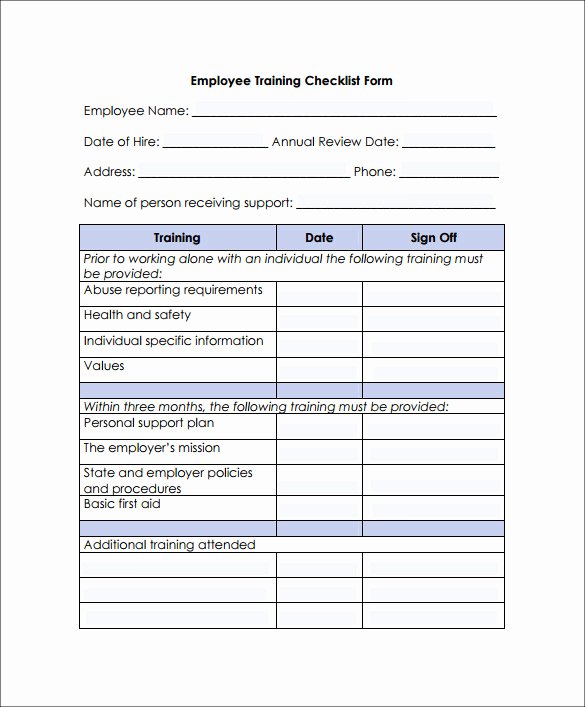 Employee Training Plan Template Word Beautiful Training Checklist Template 7 Download Documents In Pdf