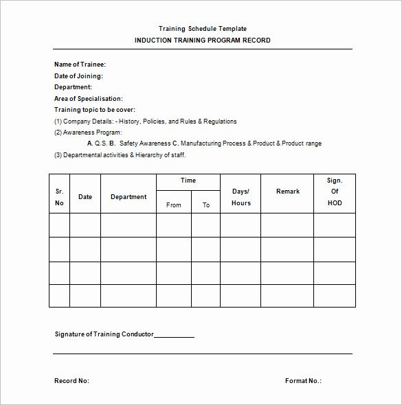 Employee Training Plan Template Word Best Of Training Schedule Template 7 Free Sample Example
