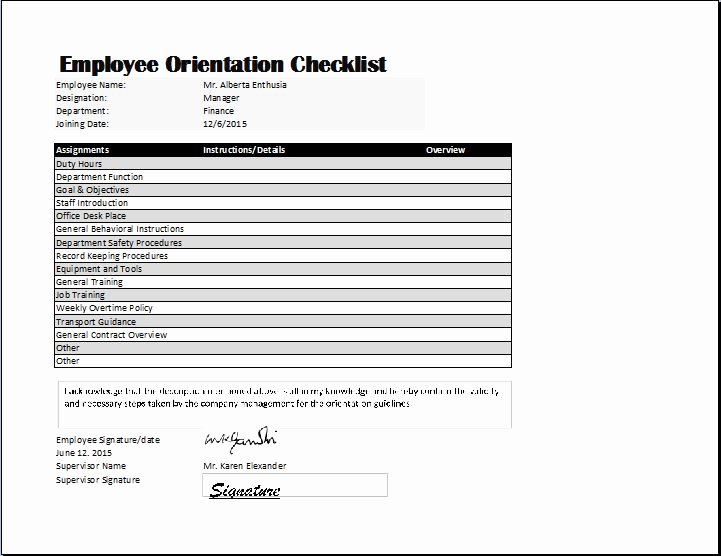Employee Training Program Template New Employee orientation Checklist Template