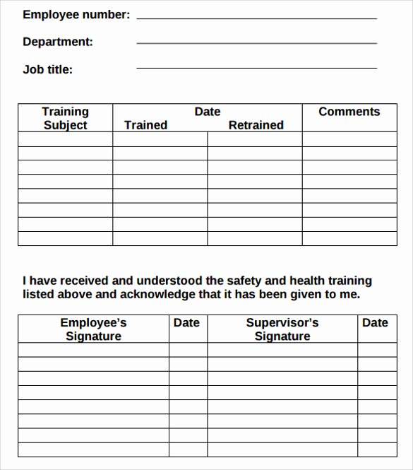 Employee Training Record Template Excel Beautiful Employee Training Record Template Excel