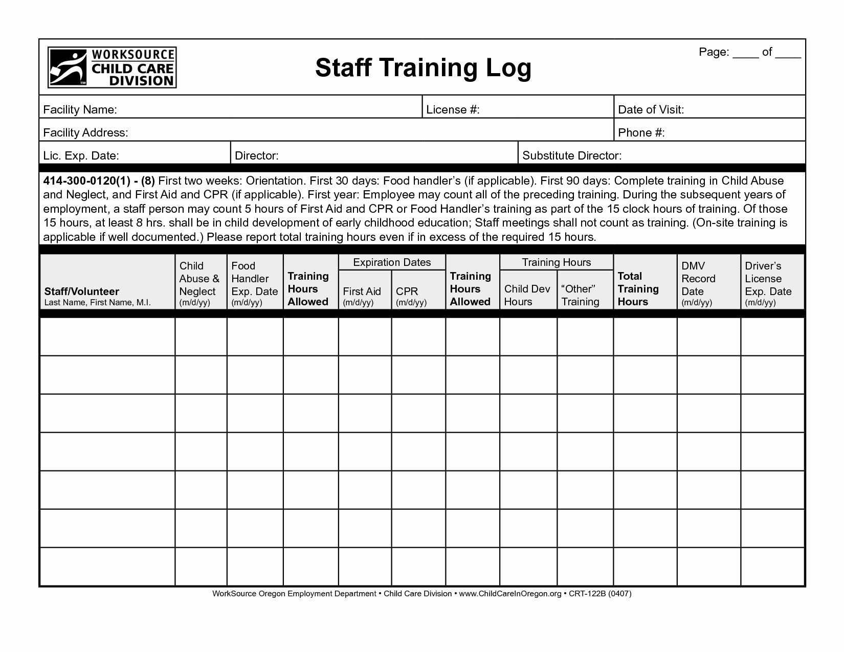Employee Training Record Template Excel Fresh Employee Training form Template