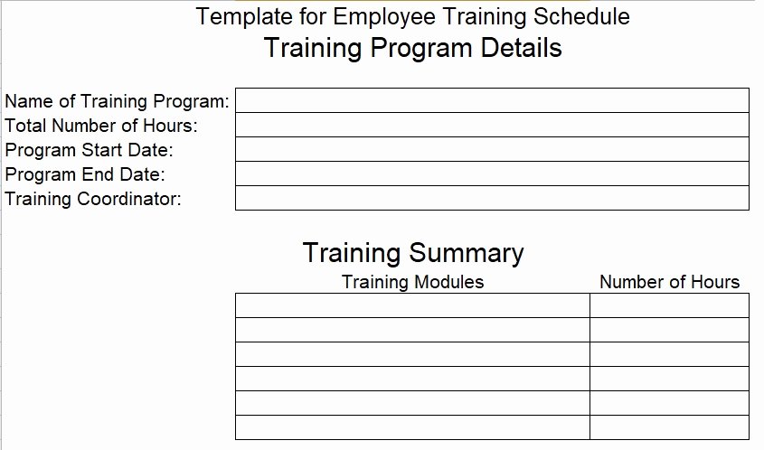 Employee Training Schedule Template Awesome Download Employee Training Schedule Template for Pany
