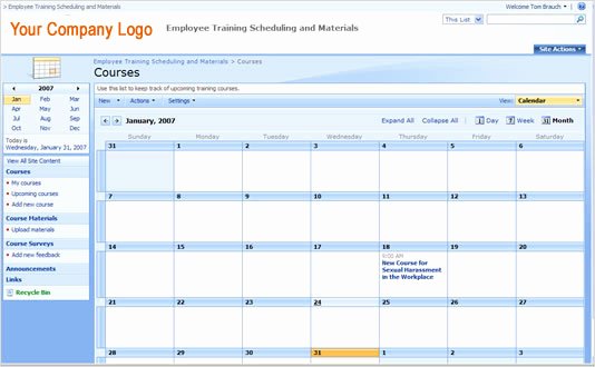 Employee Training Schedule Template Excel Lovely Employee Training Schedule Template In Ms Excel Excel