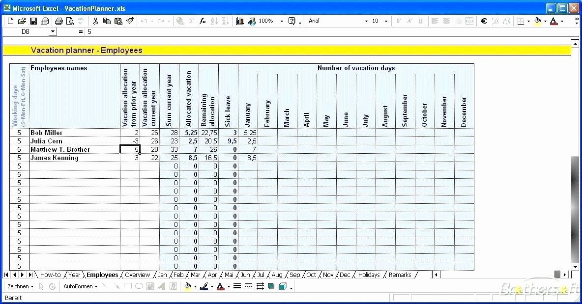 vacation planner template excel free tracker employee