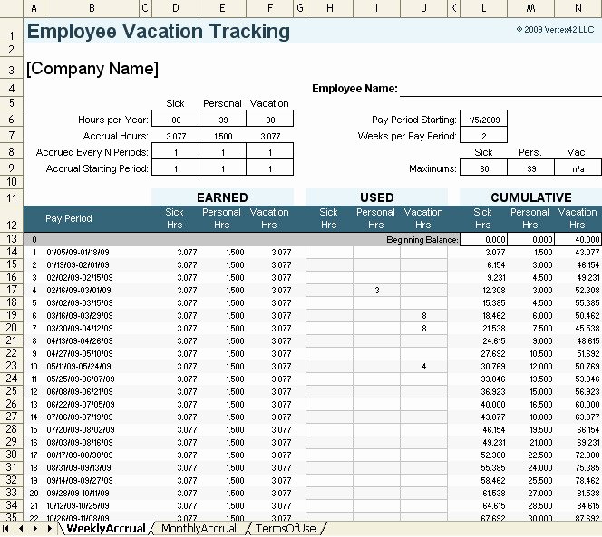 Employee Vacation Tracking Template Beautiful Employee Vacation Time Tracker Template Templates