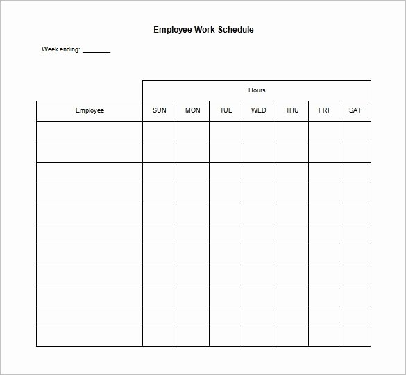 work schedule template free