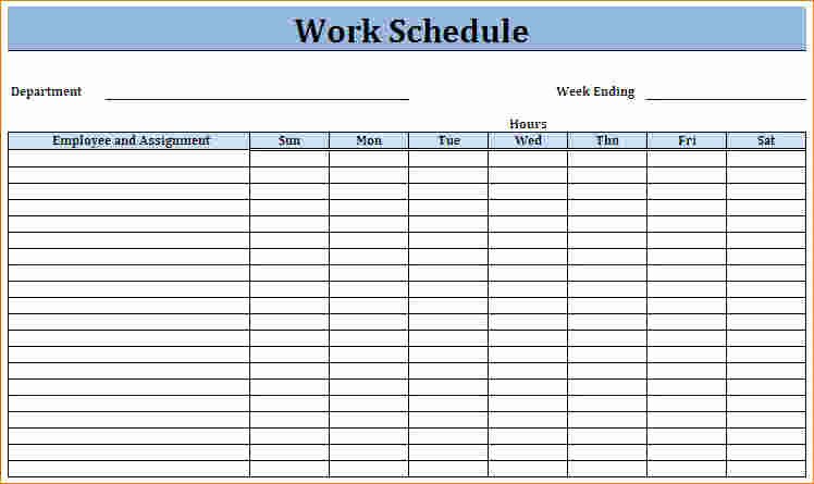 Employee Weekly Work Schedule Template Awesome Printable Work Schedule Templates
