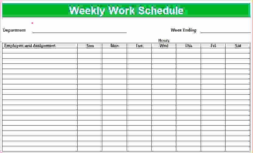 Employee Weekly Work Schedule Template Unique Weekly Schedule