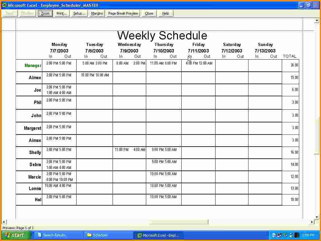 Employee Work Schedule Template Awesome 4 Employee Work Schedule Template
