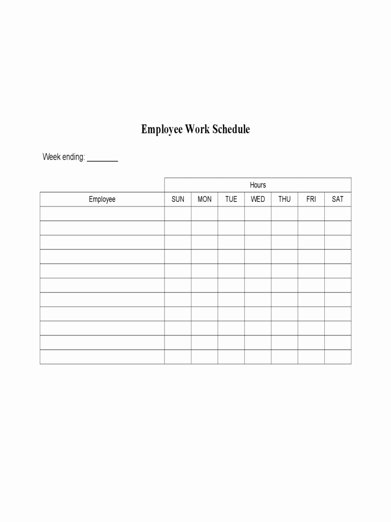 Employee Work Schedule Template Fresh Employee Schedule Template 5 Free Templates In Pdf Word