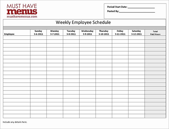 Employee Work Schedule Template Lovely Employee Work Schedule Template 16 Free Word Excel