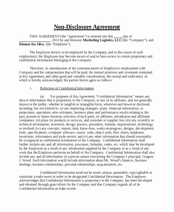 Employment Confidentiality Agreement Template Best Of Employee Confidentiality Agreement Template Download by