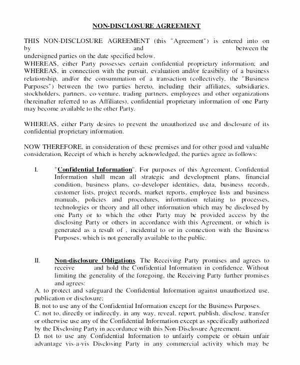 Employment Confidentiality Agreement Template Lovely Nda Template Uk – Chaseevents