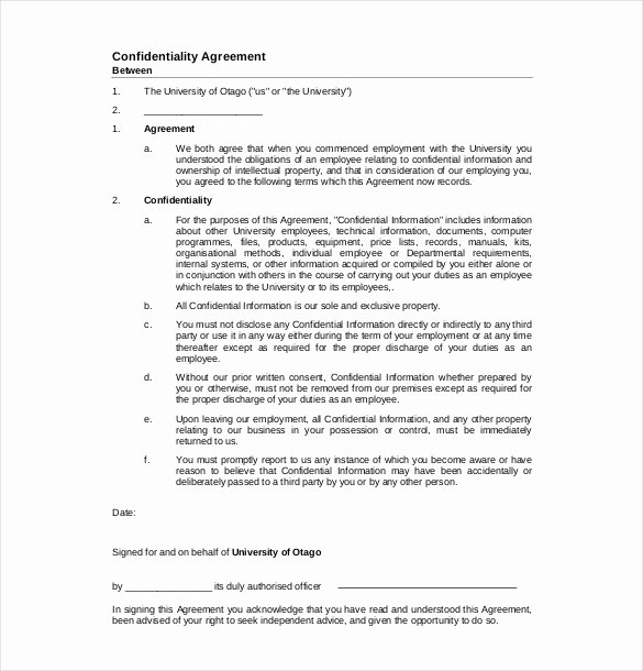Employment Confidentiality Agreement Template Luxury Employee Confidentiality Agreement Template California