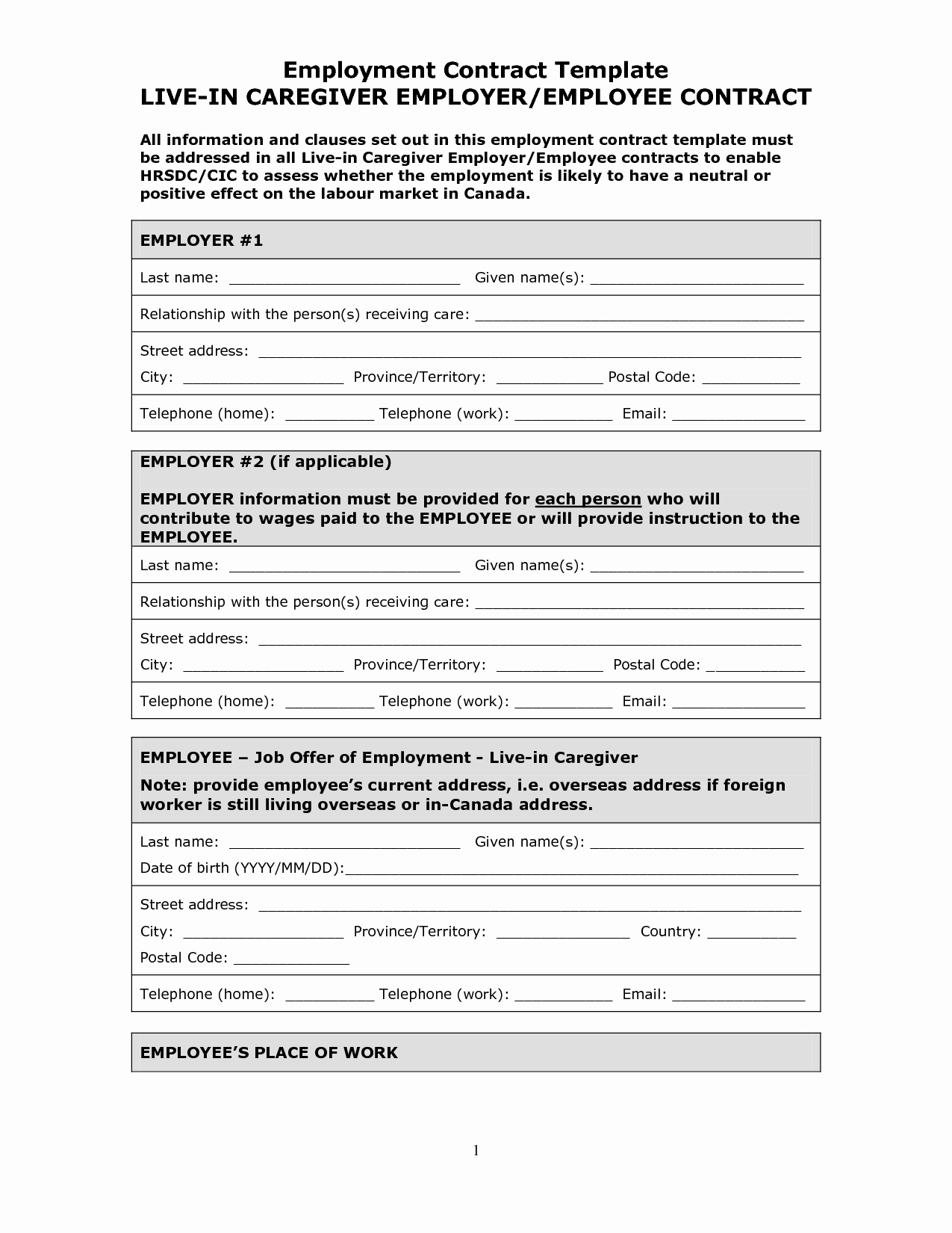 Employment Contract Template Word Awesome Employment Contract Template