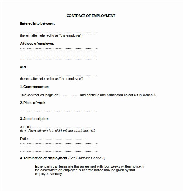 Employment Contract Template Word Unique 21 Employee Agreement Templates – Word Pdf Apple Pages