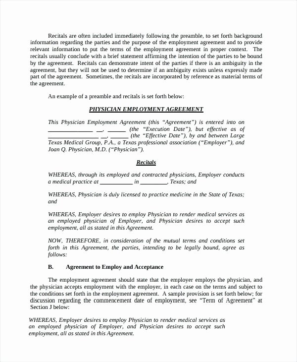 Employment Contract Template Word Unique Employment Contract Sample Word Document Template for